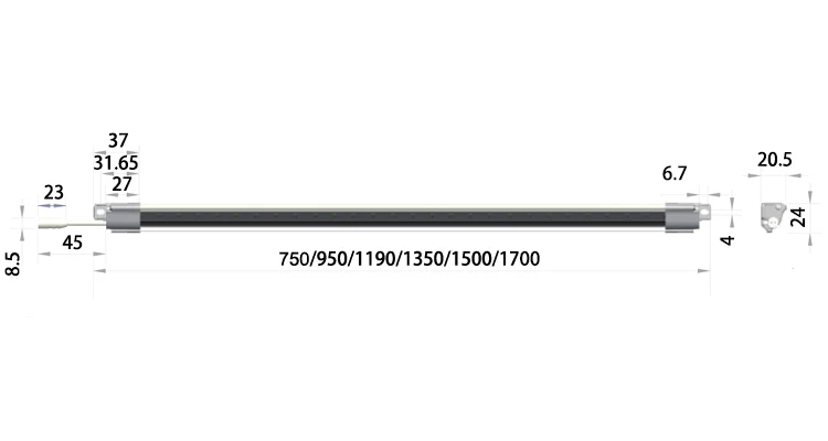 
High Waterproof IP65 DC24V Freezer Vertical lighting Lamp 