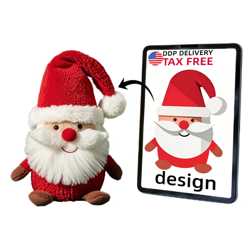 Wholesale Custom Santa Claus Plush Toys From China Factory Christmas Cartoon Plush Doll PP Cotton Filled for Holiday Gifts