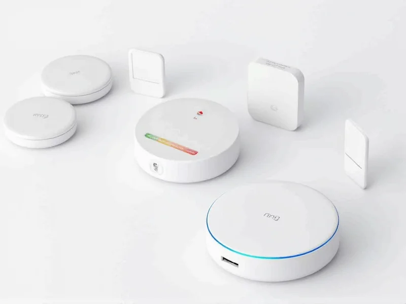 Ring Alarm Pro hub with eero router and sensors