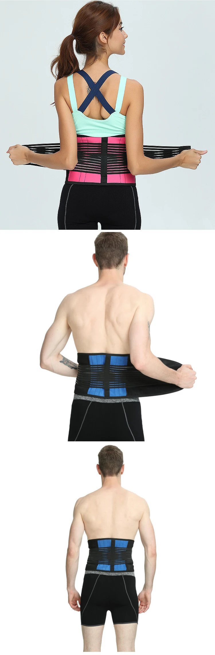 Enerup neoprene lumbar back pain brace custom private label corset wide waist support cushion sweat belt trainer shaper