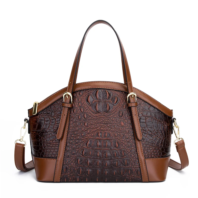 

High quality crocodile pattern shoulder tote bag ladies famous brand luxury hand bags women handbag