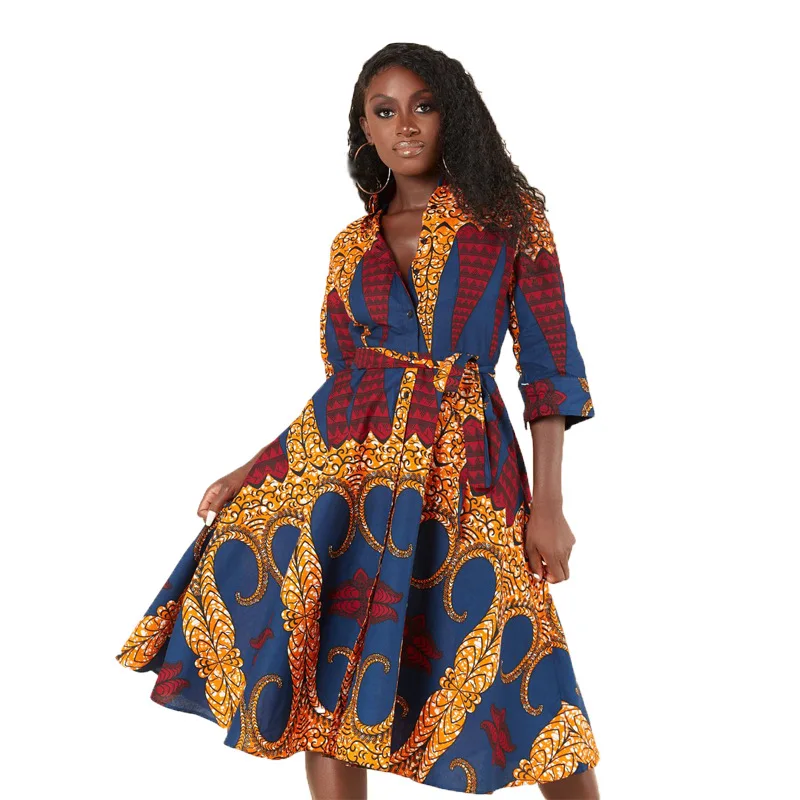 

Popular trend women career office clothing dress casual plus size African dresses
