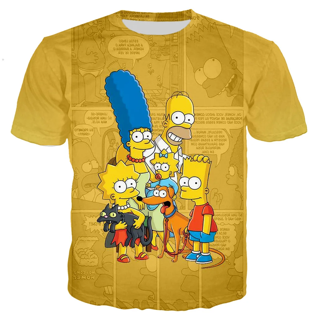 

Custom Clothing Manufacturers 3D Anime T-shirt Printing T-Shirts THE SIMPSONS