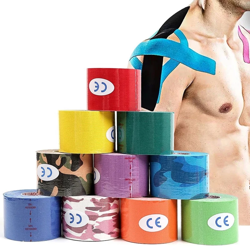 

Custom Printed Multicolor Elastic Cotton K Tape Sports Muscle Tape Kinesiology Waterproof Athletic Tape For Pain Relief, 12 different colors