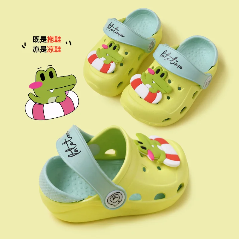 

Summer Children's Cute Slippers Sandals Baby Kids Antiskid Baby Soft Soled Indoor Home Anti Collision Slippers 1-3y, Pink yellow blue