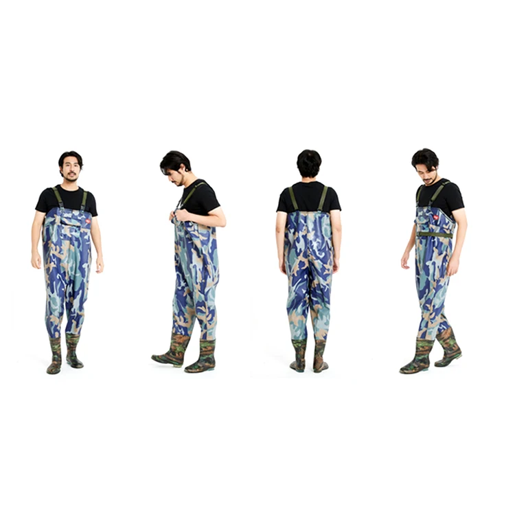 

Newbility Waterproof deep water fishing pants durable waist Fly fishing Wader rubber material deep pocket pants, Various colors