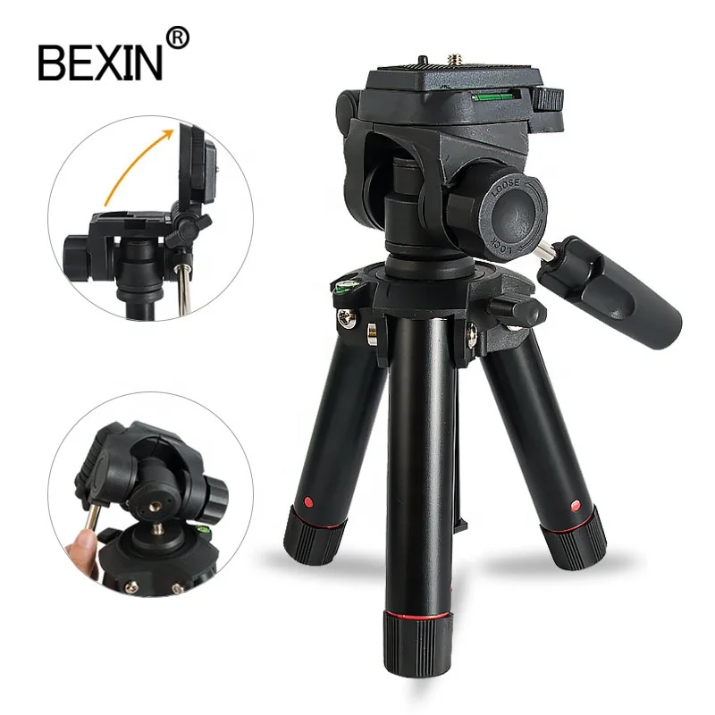 

BEXIN Mini tabletop Camera Tripod Phone Tripod Stand Mount with 3-way Head for SLR Micro Singles Camera Card Machine Phone Clip