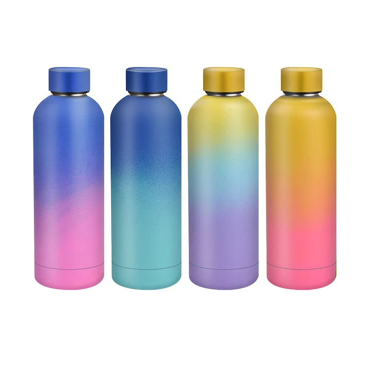

BPA free stainless steel flask custom sports double walled vacuum sealed water bottle, Blue, black, white and custom pantone color