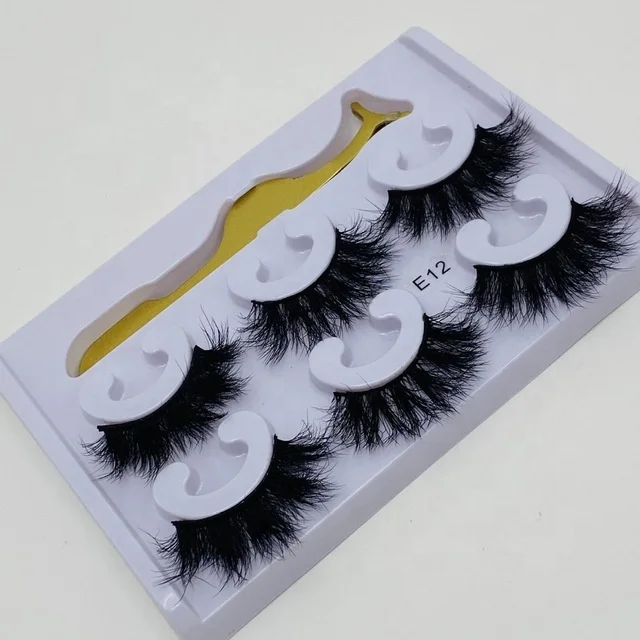 

BEAU FLY High Quality 8D Faux Mink Eyelash 3 Pairs Layered Natural False Eyelashes with Tweezers, Black