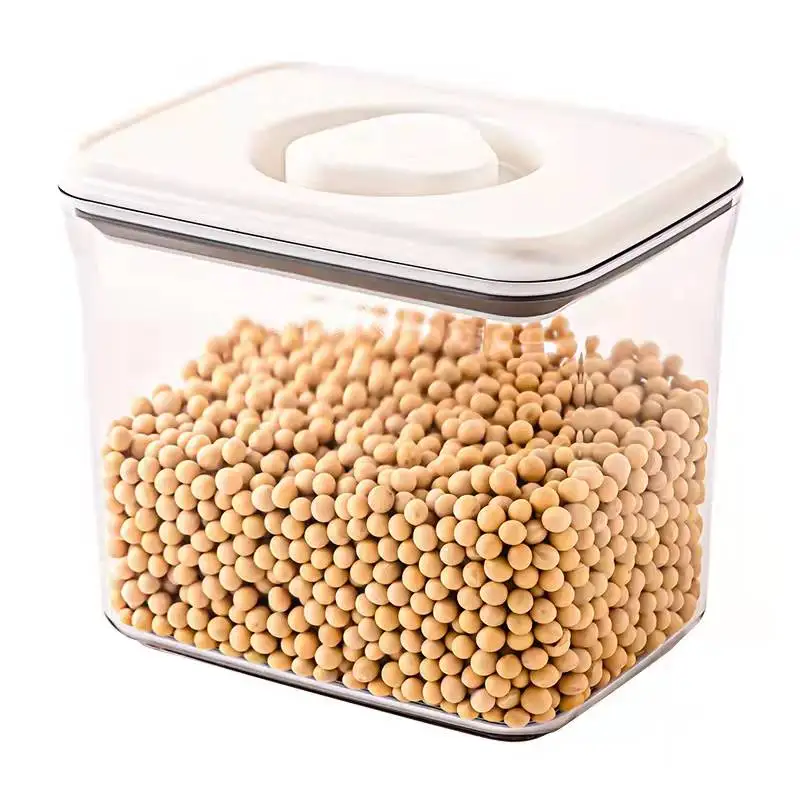 

48 ounce plastic Multifunction stackable kitchen pantry cabinet storage container strong sealing jar with airtight lid