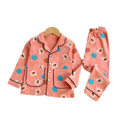 

lovely Cartoon Japanese pajama set Girls and Boys sleepwear 100% crepe cotton simple cozy spring pyjamas 2020