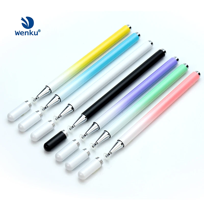 

China factory disc tip transparent tip magnetic stylus pen for android touch pen promotional pen with magnetic, White and black