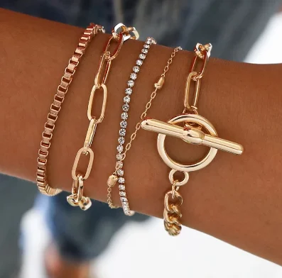 

High Quality Layered Cool Hoop Bracelet Zircon Bracelet for Women