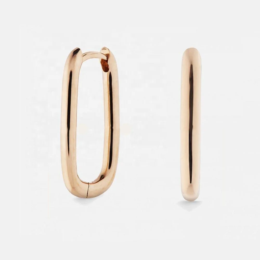 

Desbloqueio Newest Design Jewelry 2020 Vermeil Gold Large Oval Hoop Earring