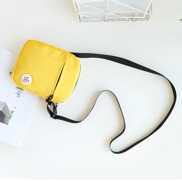 

Fashion nylon shoulder phone messenger bag custom logo messenger bag for girls, Green, yellow, black