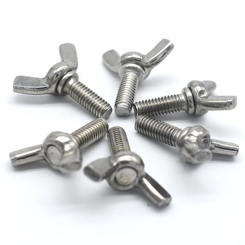 Details about   304 Stainless Steel Select Size M3 M4 M5 M6 M8 M10 Wing Thumb Screws Bolts 