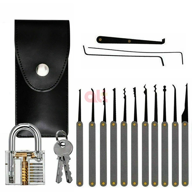 15pcs Multi-tools Lock Pick Set Training Kit Stainless Steel Lockpick ...