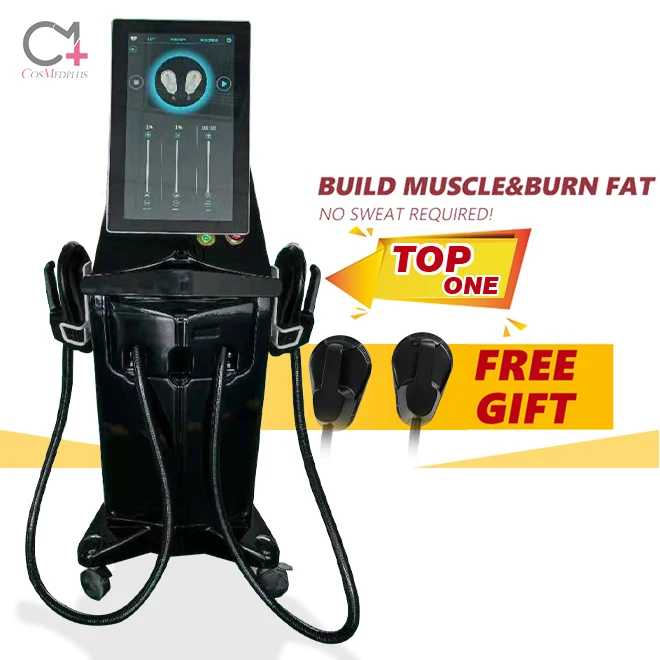 

Classical style vertical body shaping muscle stimulator 2 handles fat sculpting machine, Black