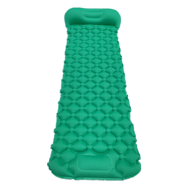 

Cheap Ultralight nylon coated TPU camping foldable bed Sleeping pad camping air mat built-in pump, Orange,blue,green,dark green,customized