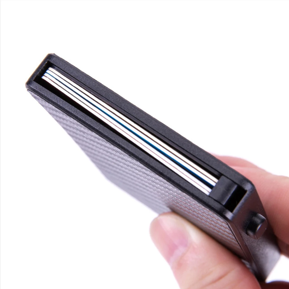 

Factory Supply Big Capacity Card Holder Case RFID Blocking Carbon Fiber Credit Card Holder Money Clip, Black,silver