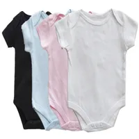 

Wholesale Solid Color Baby Boys Girls Funny Infant Clothing Jumpsuit Short Sleeve Blank Bodysuit Clothes Baby+Rompers