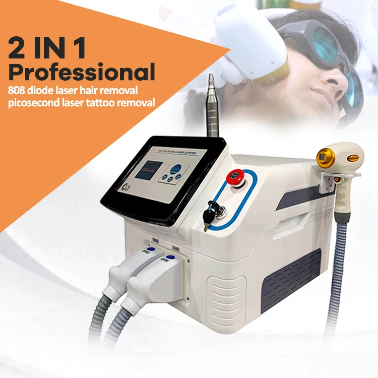 

2 in1 ND YAG laser 1064nm 532nm Diode 808nm Laser Diodo Ice Price For Hair Tattoo Removal