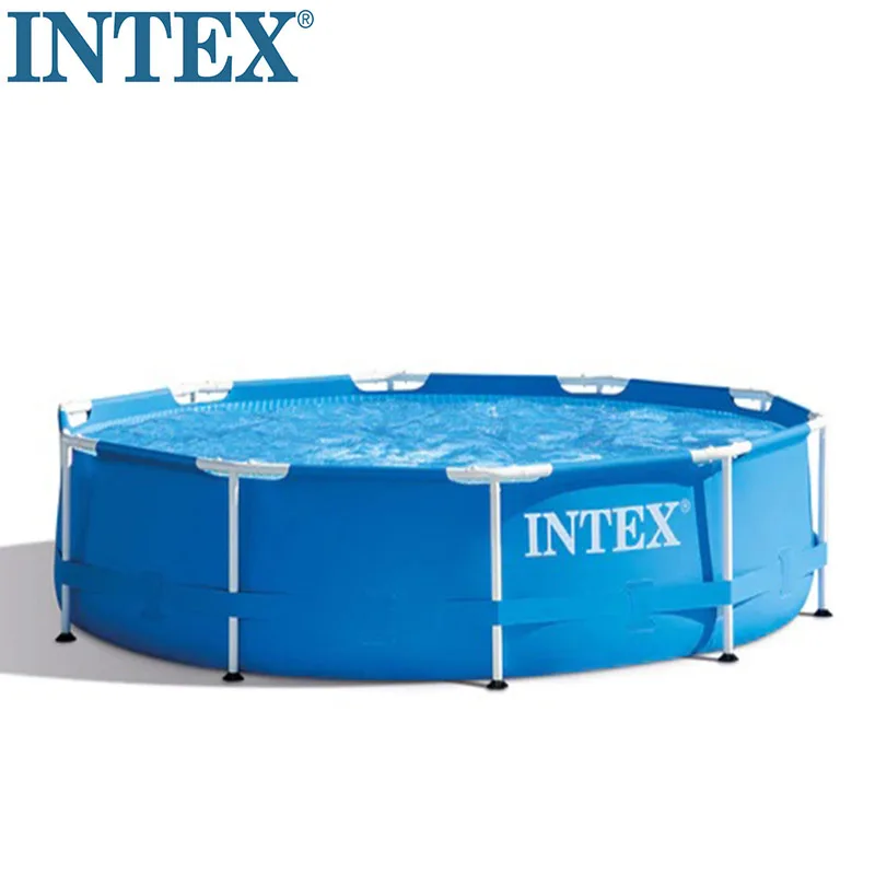 

Intex 28200 10' X 30" Metal Frame Swimming Pool Intex 28200 Family Round Steel Above Ground Frame Swimming Pool, Blue