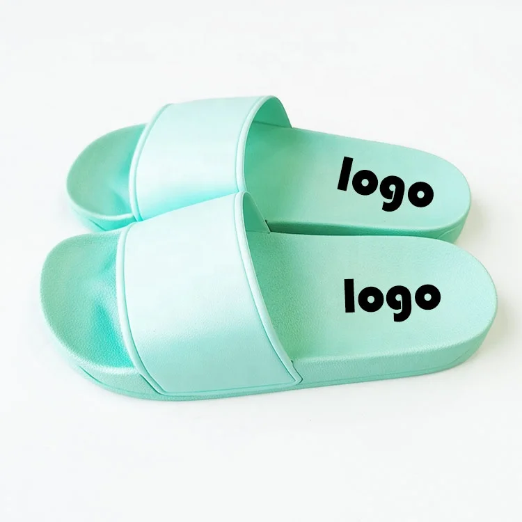 

Good quality Custom Logo Wholesale Slides New Design PVC Anti-Slip On Flat Women's Slides Custom Logo Sandals Footwear