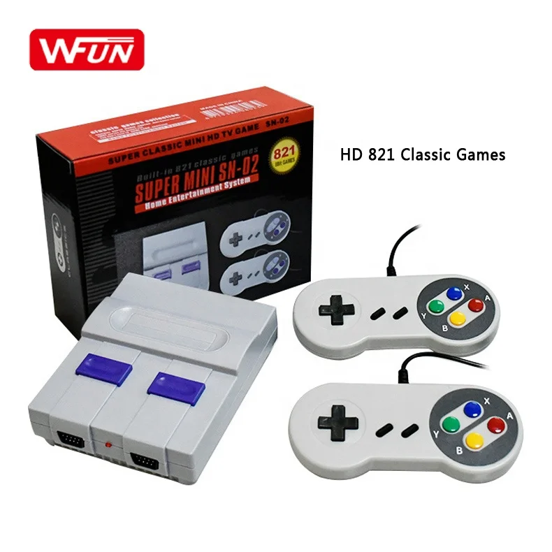 

Super Mini SN-02 821 Games in 1 Classic Video Game Console Retro TV with Dual Gamepads for Nintendo