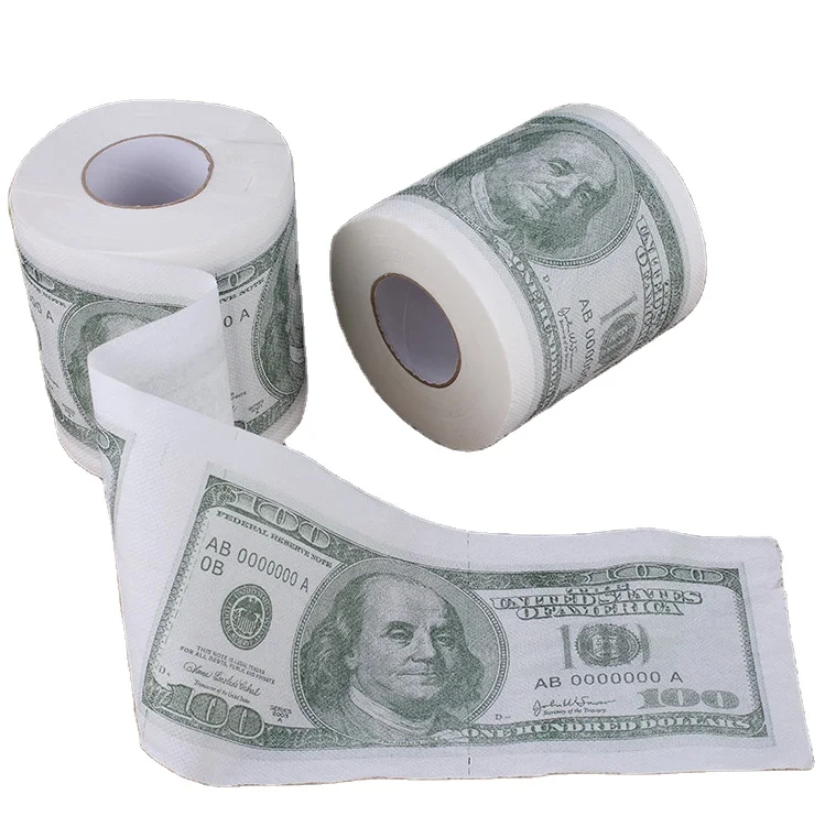 

Money Toilet Roll US Dollar 100 Bill Toilet Paper Novelty Money Printed Toilet Paper