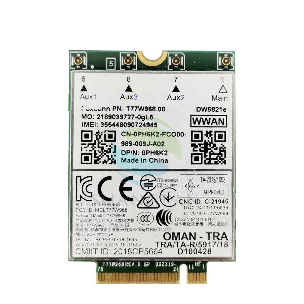 

For Foxconn DW5821e T77W968 LTE Cat16 M.2 4G module for Dell Latitude 7400 7400 2-in-1 5424 5420 Rugged 7424 Rugged Extreme