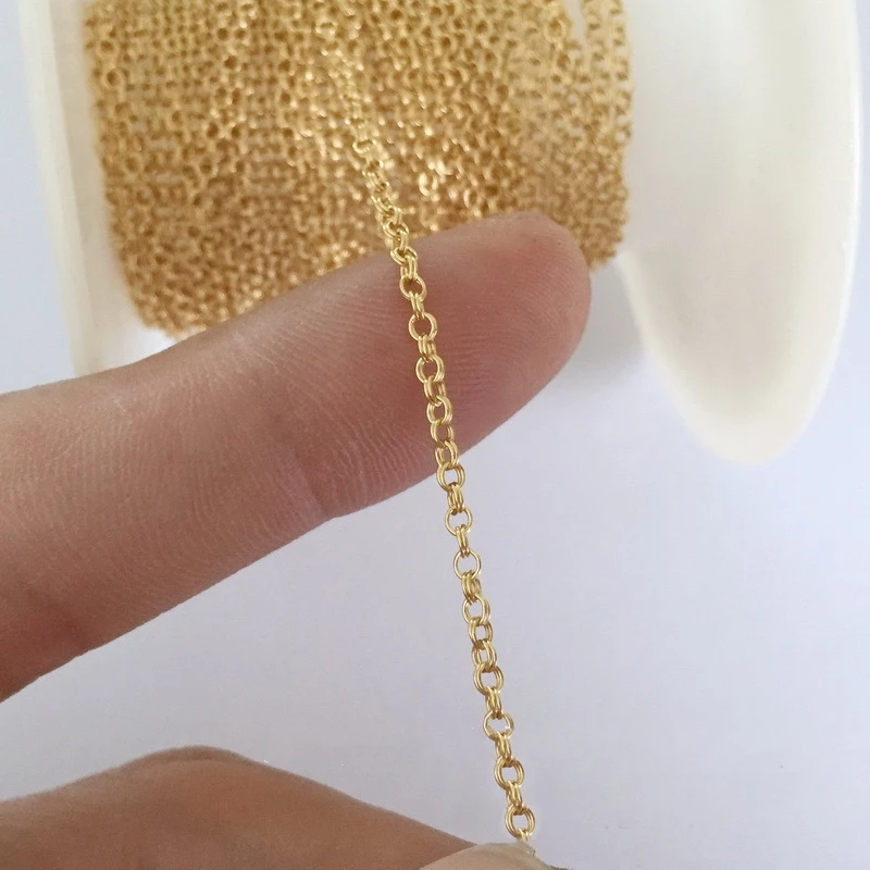 

Genuine New Gold Filled 1.8mm Double Ring Cable Chain 14K for Bracelet Necklace Making