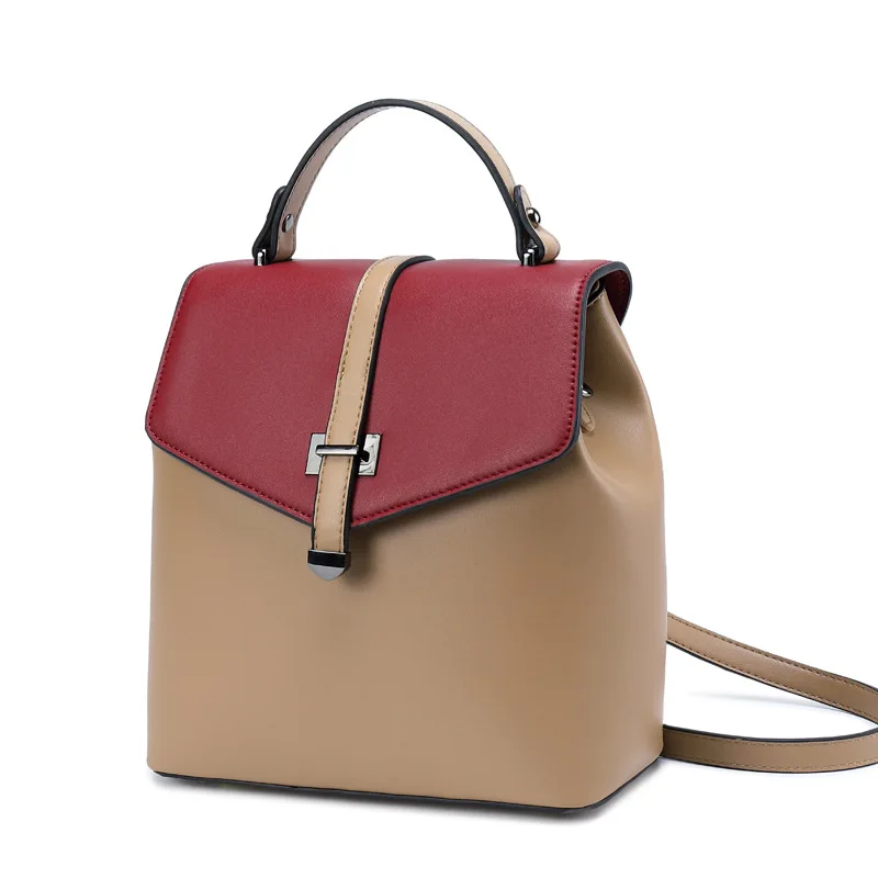 

2021 New Wholesale Oil Wax Leather Handbags Fashion All-Match School Bag Cowhide Backpack Manufacturers Wholesale