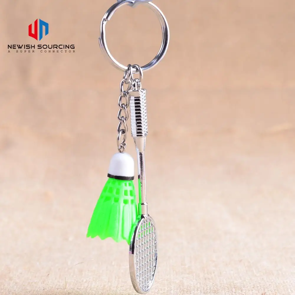 
Creative New Korean Metal Pendant Badminton Key Chain Individually Wrapped Plastic Alloy Key Chain 