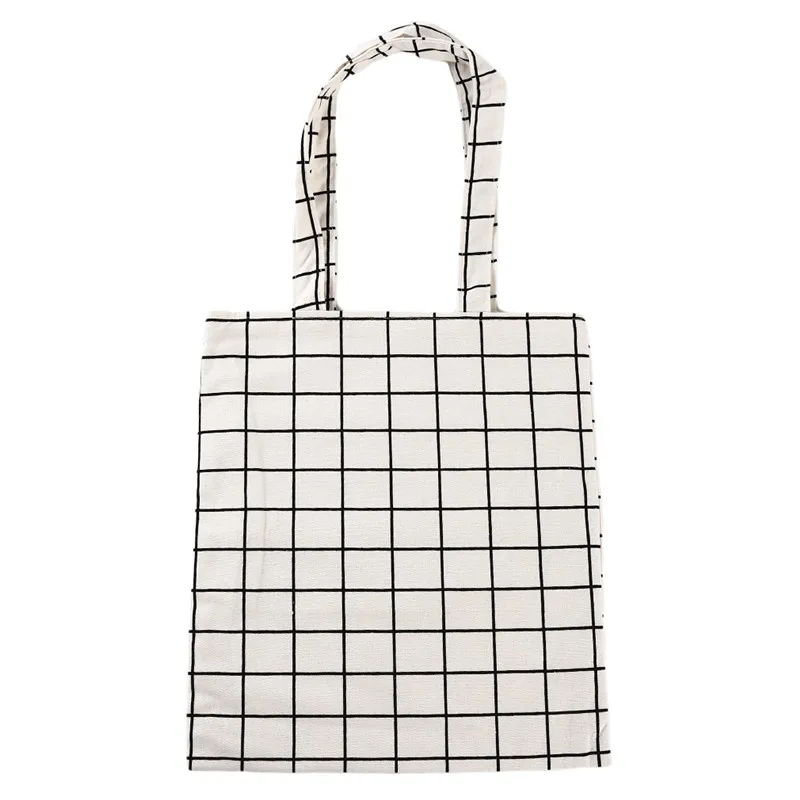 

Single Plaid Canvas Tote Bag Eco Reusable Shopping Bag Plaid Canvas Shopping Shoulder Bags, Customized color
