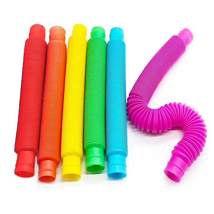 

Kids DIY Multi Color Stress Relief Stretch Pipe Sensory Fidget Toy Pop Tube