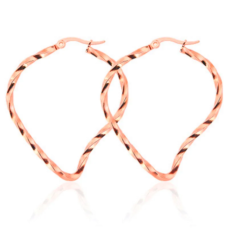 

Chengfen Popular Women's Stainless Steel Clip Rose Gold Plated Earring Jewelry, Gold,rose gold, steel