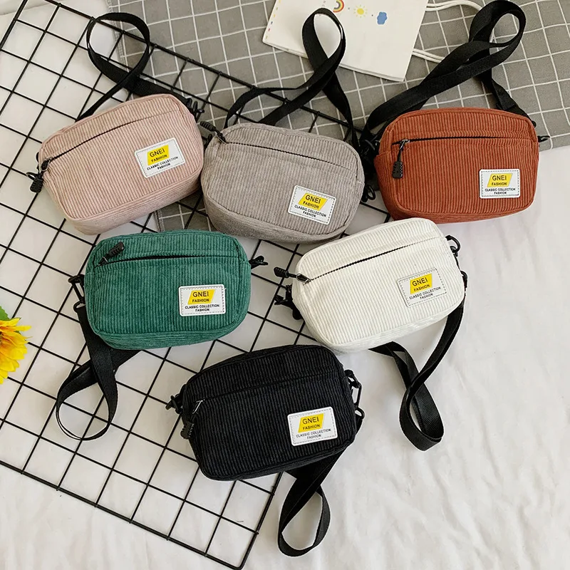 

2021 New Women Shoulder Bag Female Small Corduroy Cross Body Bags Ladies Sports Sac Purse Shell Mobile Phone Bag Bolsos Mujer, White, brown, green, black, pink, gray