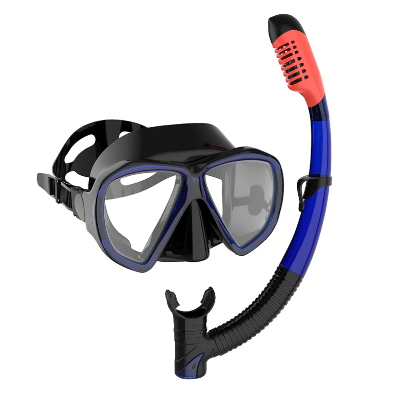 

Comfortable fit silicone diving mask & snorkels set PVC diving masks, Any color can be chosen for frame, lens and strap