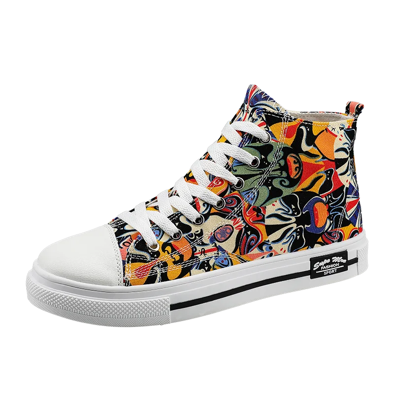 

2020 new men's and women's high top breathable skateboarding shoes, outdoor sports shoes, comfortable non slip tooling shoes