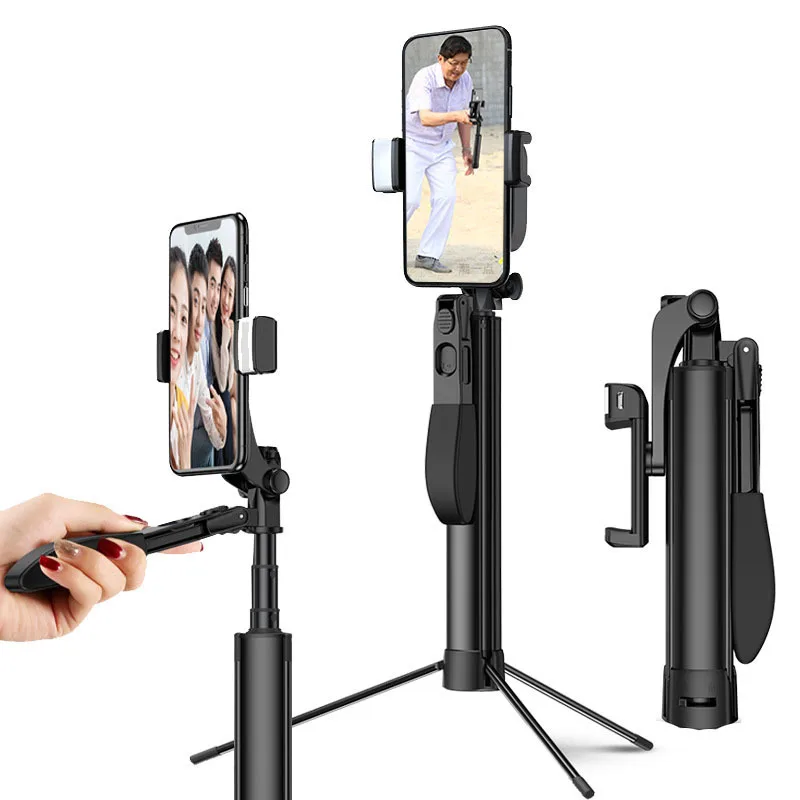 

Mobile Phone Handheld Stabilizer Video Shooting Balance Steady Selfie Stick Tripod Anti-Shake Fill Light Selfie Sticks, Black/pink