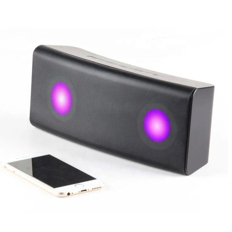 

Classic portable 1200mAh double horn 3D stereo LED light HIFI wireless bluetooth speaker with TF, Black