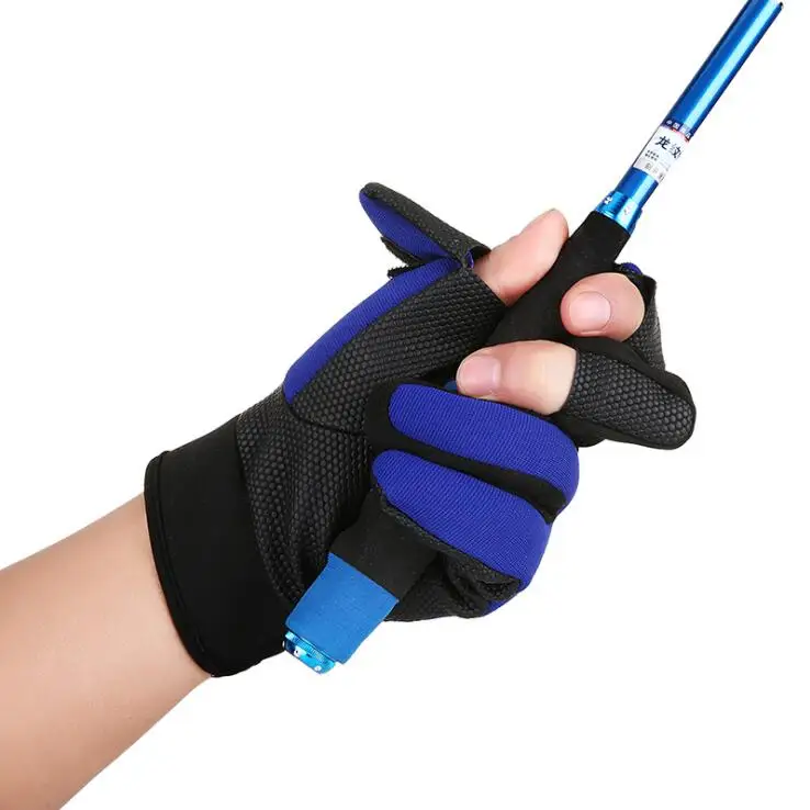 

OEM fishing three-finger gloves warm non-slip full-finger glove winter cycling photography fishing outdoor gloves, Black / red /blue