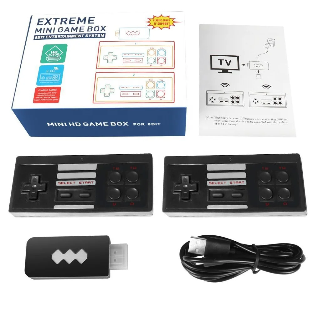 

4K Ultra TV HD Mini Y2 U-Box 818 Video Game Console Built-in 818 Classic Games TF Card Download with Dual Wireless Controller