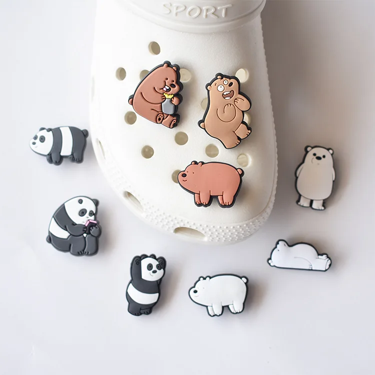 

Wholesale new product pvc rubber detachable cute animal bear kids shoes charm, As picture/custom