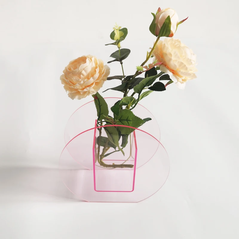 

Home study Decoration Table Top Exquisite Acrylic Flower Vase, Customized color