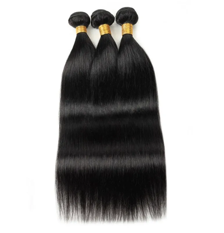 

Wholesale hot sale 100g/piece black silky straight hair weave brazilian hair wig, As picture