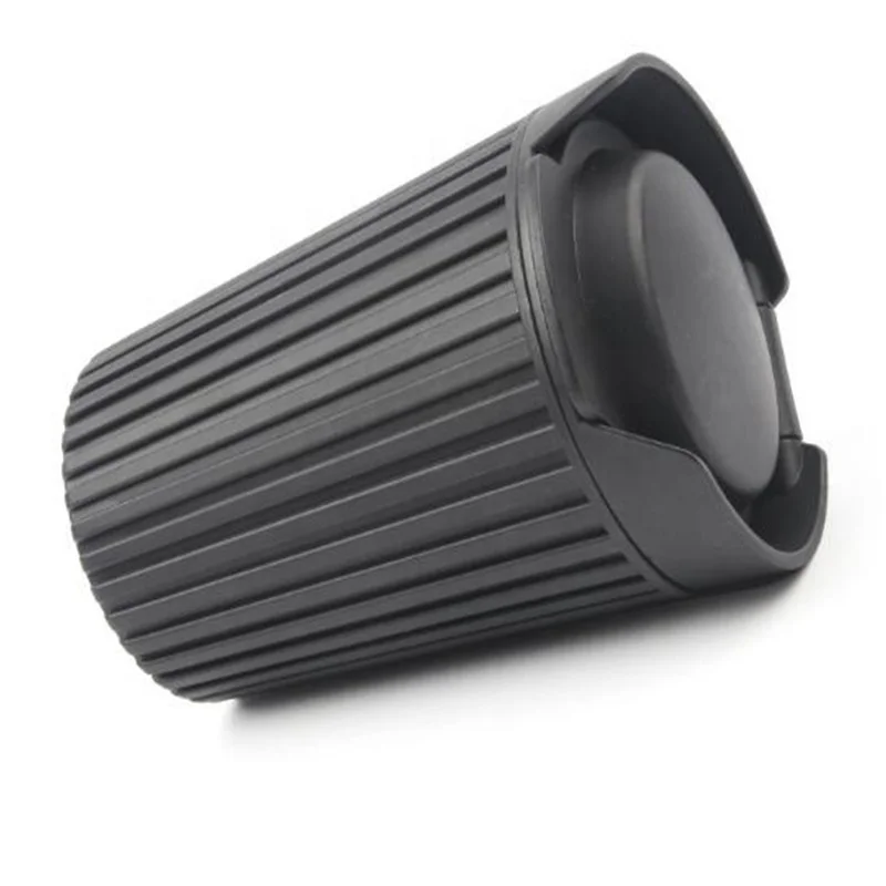 

Resin Round Stripes Covered Ashtray, Black