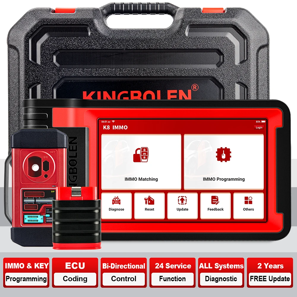 

Kingbolen K8 IMMO Key Programming Automotive ECU Coding Diagnostic Tool for All Cars OBD2 EOBD 24 Resets