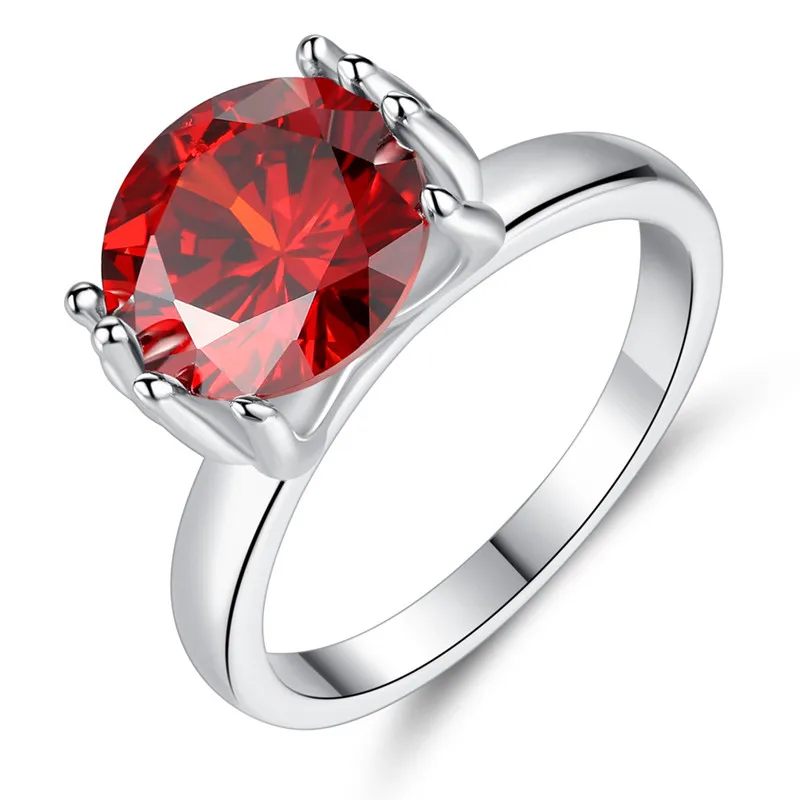 

Ruigang 2021 New Design Hand Shaped Red CZ Silver Plated Alloy Ring, Picture